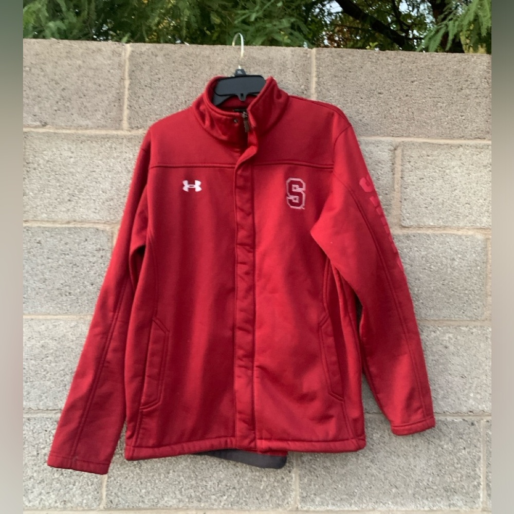 Stanford Cardinals Jacket Full Zip Under Armour Loose Fleece Lined Size Large